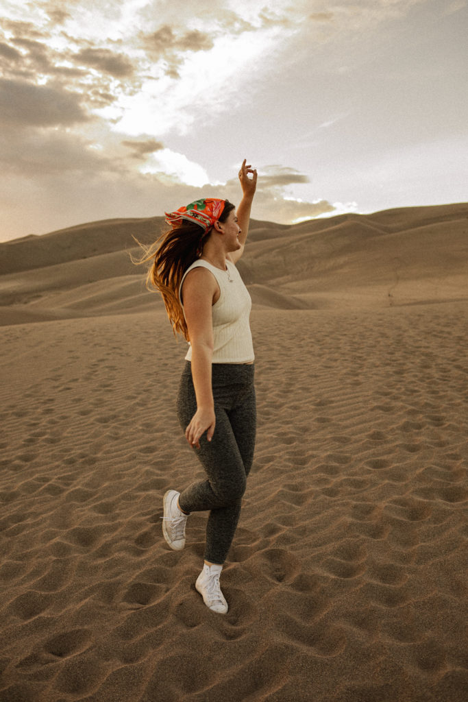 Dancing at the sand dunes