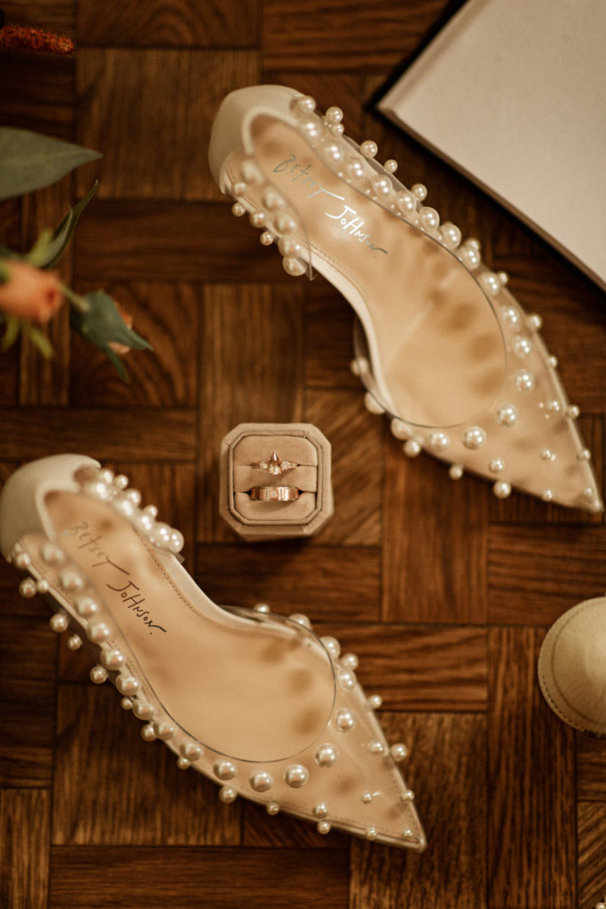 vintage shoes and rings