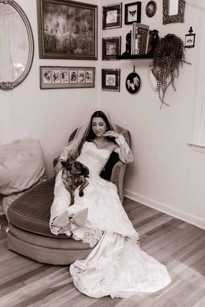 vintage living room photo of bride