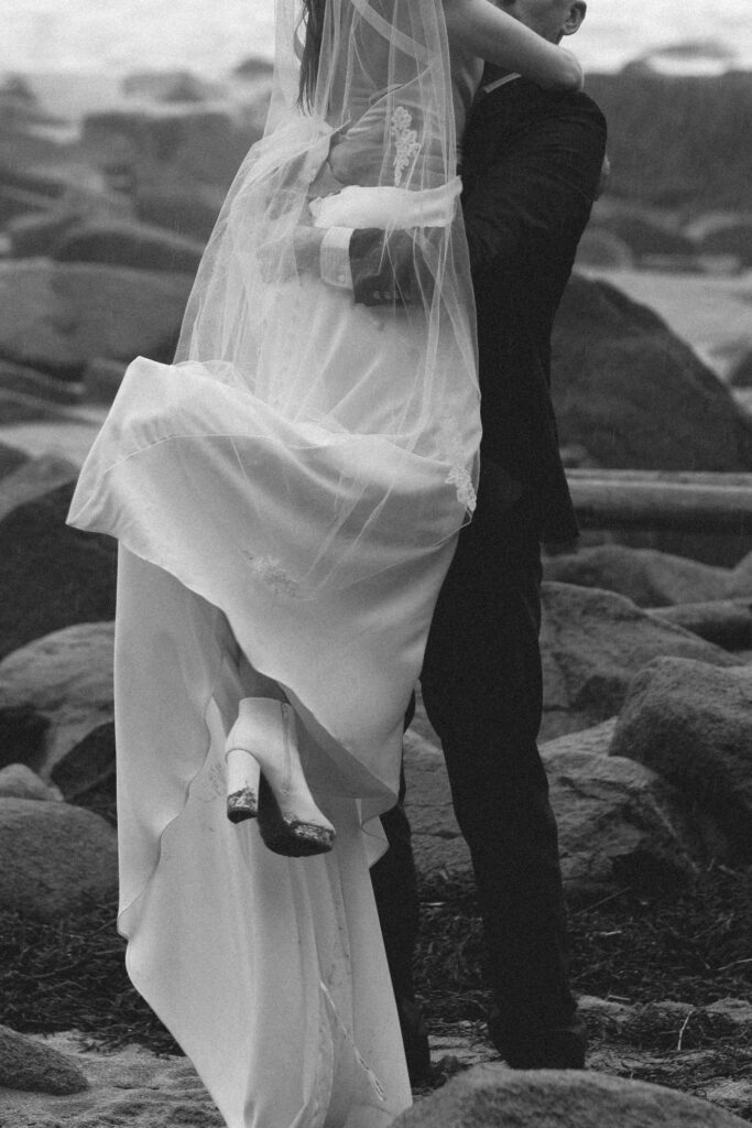 Sand Beach elopement in Acadia National Park