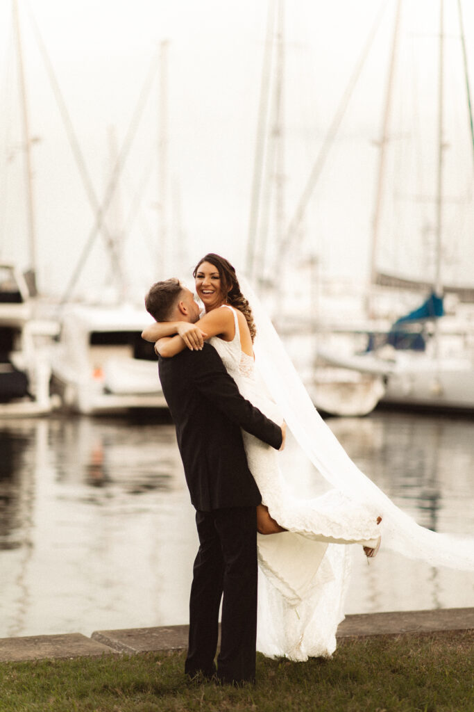 St. Petersburg wedding at Poynter Institute with boats