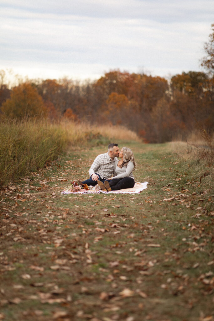Autumn engagement in Thompson Park, NJ