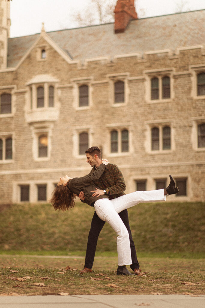 Princeton University Engagement Session in the autumn