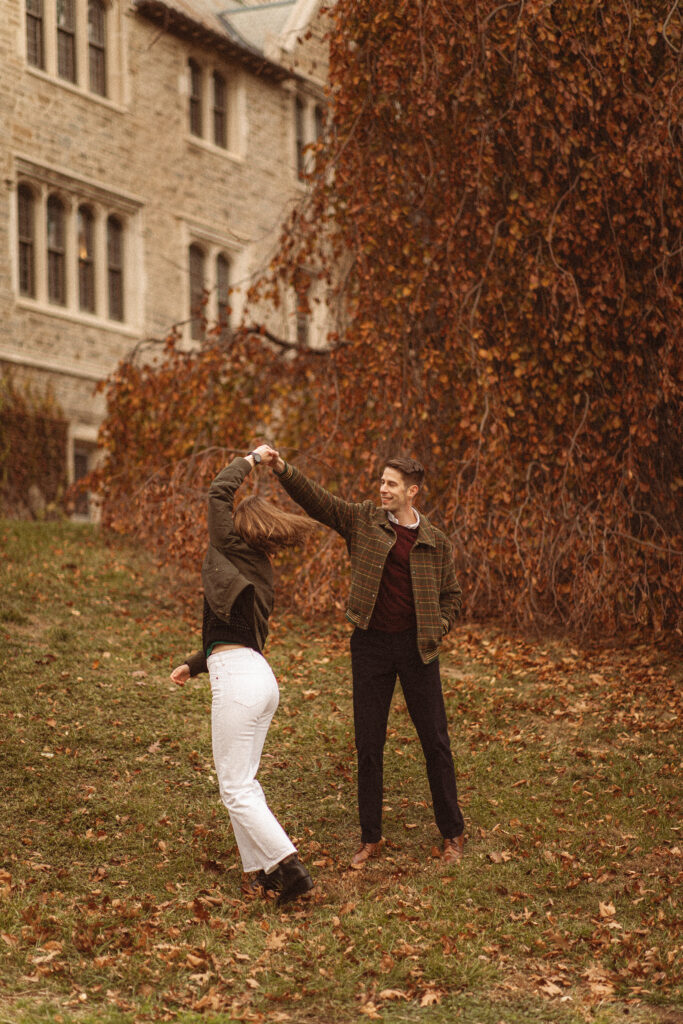 Princeton University Engagement Session in the autumn