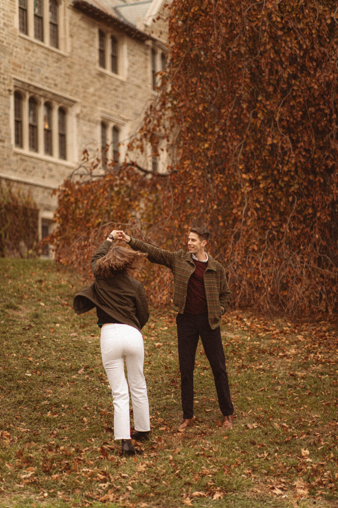 Princeton University Engagement Session in the autumn