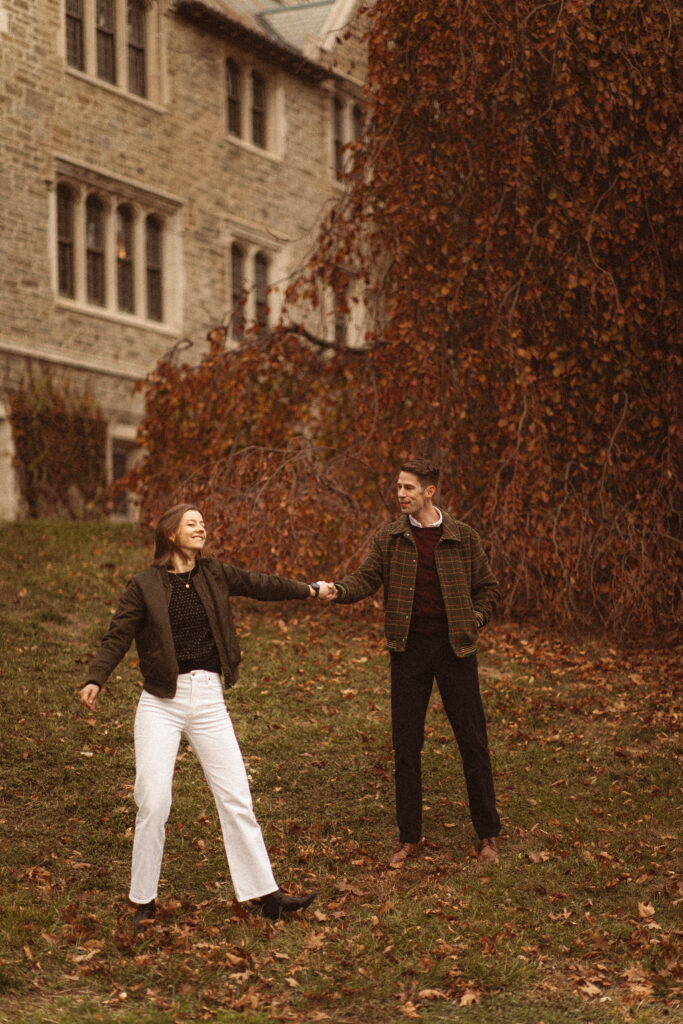 Princeton University Engagement Session in the autumn