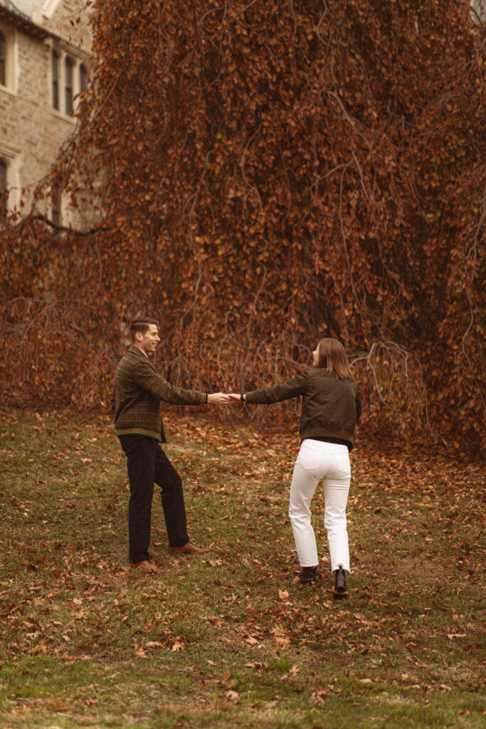 Princeton University Engagement Session in the autumn