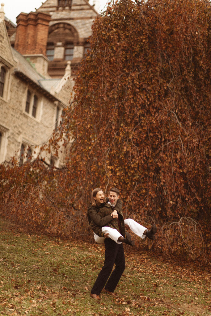 Princeton University Engagement Session in the autumn