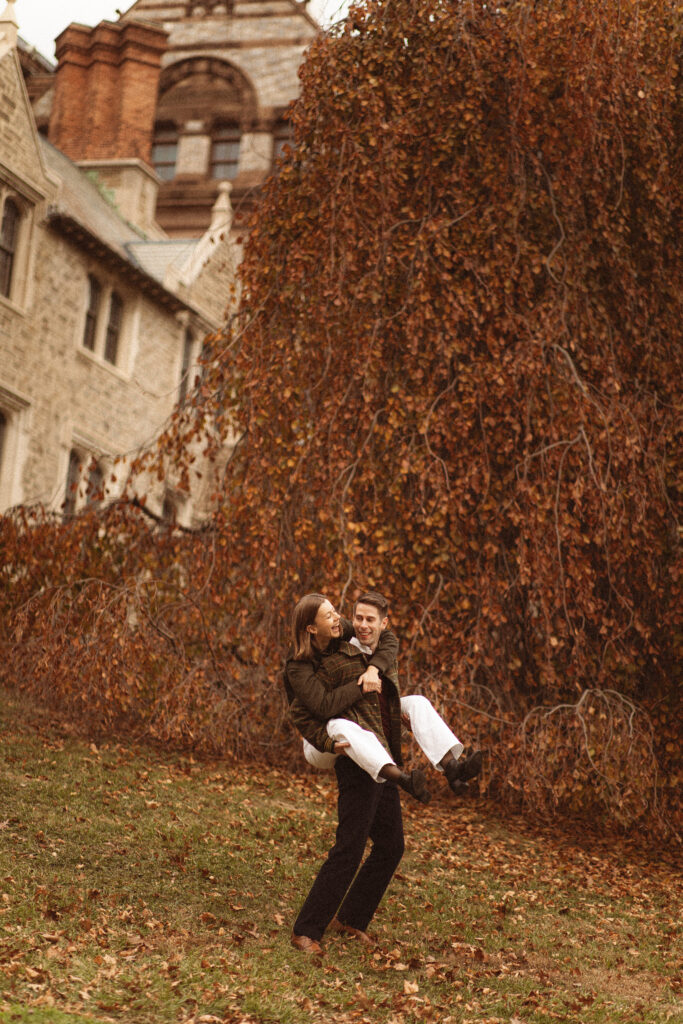 Princeton University Engagement Session in the autumn