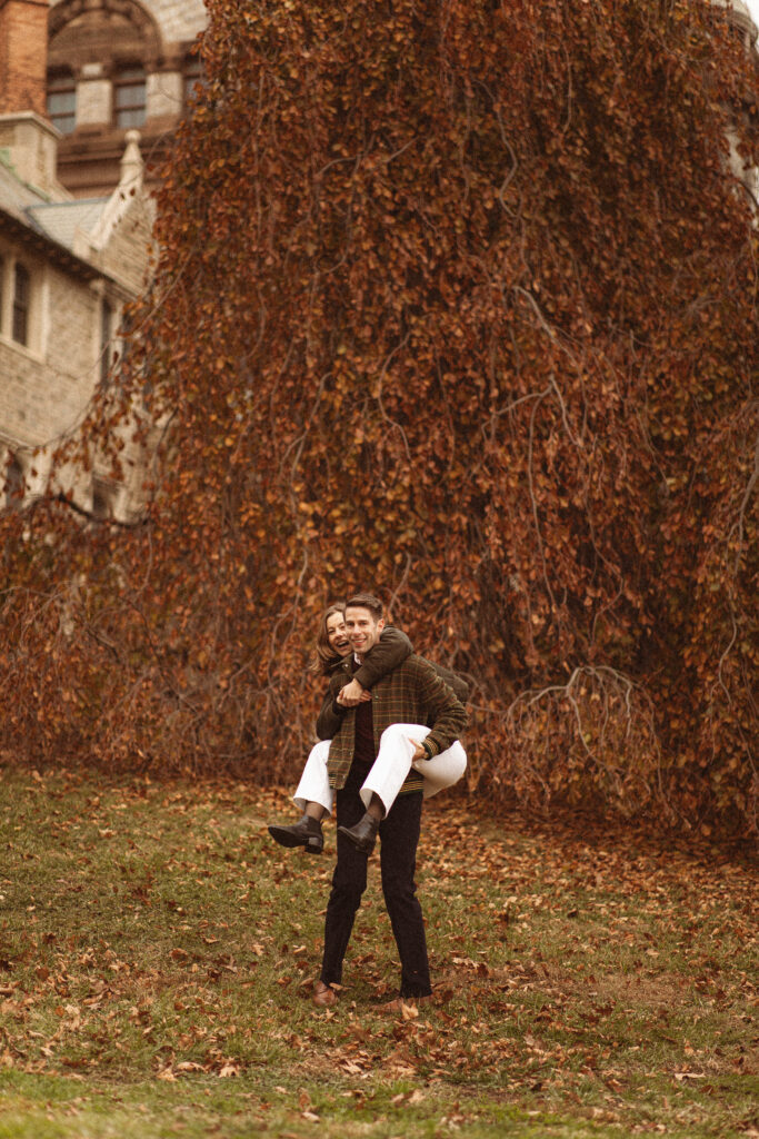 Princeton University Engagement Session in the autumn