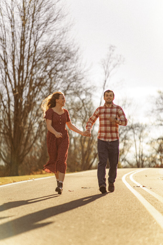 Vintage Autumn Engagement Session at Thompson Park, NJ