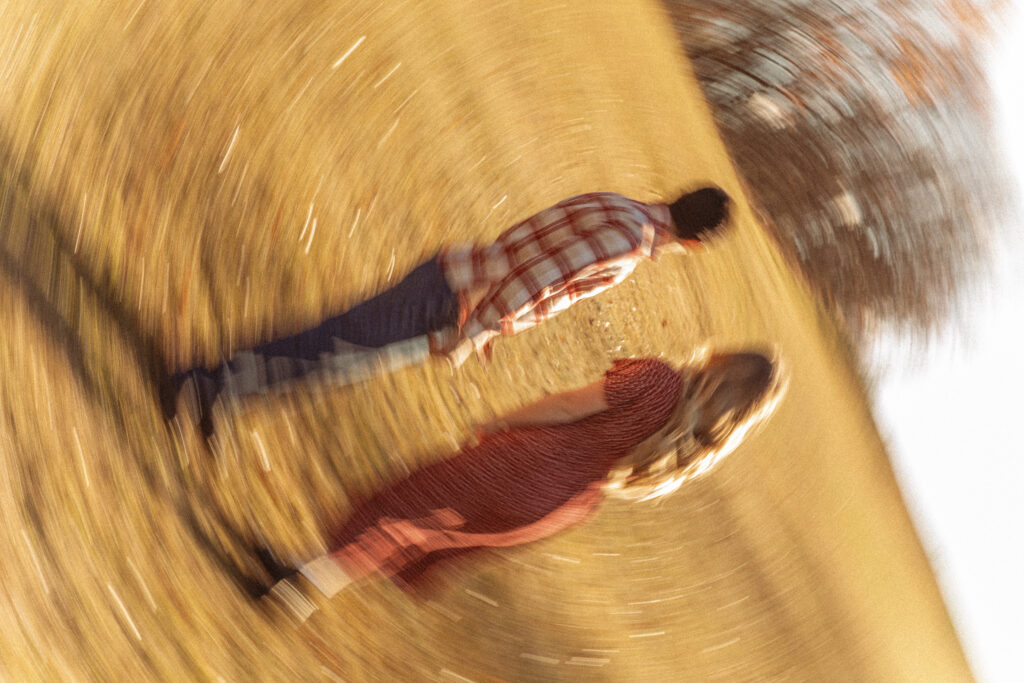 Vintage Autumn Engagement Session at Thompson Park, NJ with motion blur photos